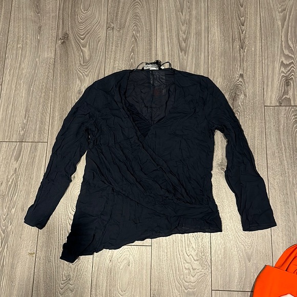 Navy Blue Zara Blouse - Picture 1 of 3